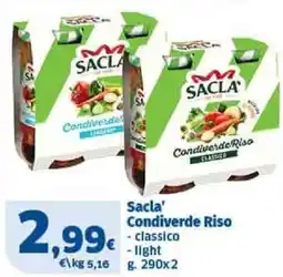 Il Punto Sigma Sacla' Condiverde Riso classico offerta