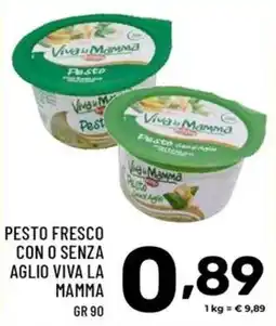 Il Centesimo Pesto fresco con o senza aglio Viva la Mamma offerta