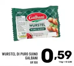 Il Centesimo Wurstel di puro suino Galbani offerta