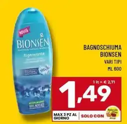 Il Centesimo Bionsen bagno schiuma rigenerante offerta