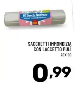 Il Centesimo Sacchetti immondizia con laccetto Pulì offerta