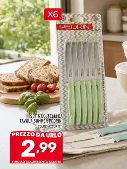 Il Centesimo Set 6 coltelli da tavola summer Pedrini offerta