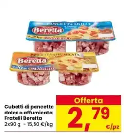 Interspar Cubetti di pancetta dolce o affumicata Fratelli Beretta offerta