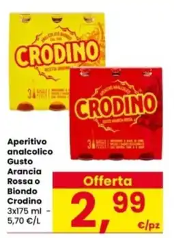 Interspar Aperitivo analcolico Gusto Arancia Rossa o Biondo Crodino offerta