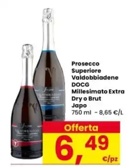 Interspar Prosecco Superiore Valdobbiadene DOCG Millesimato Extra Dry o Brut Japo offerta
