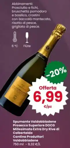 Interspar Spumante Valdobbiadene Prosecco Superiore DOCG Millesimato Extra Dry Rive di Colbertaldo offerta