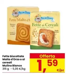 Interspar Fette biscottate Malto d'Orzo o ai cereali Mulino Bianco offerta