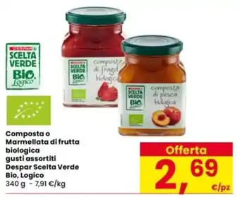 Interspar Composta o Marmellata di frutta biologica Despar Scelta Verde Bio, Logico offerta