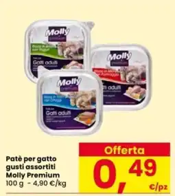 Interspar Patè per gatto gusti assortiti Molly Premium offerta