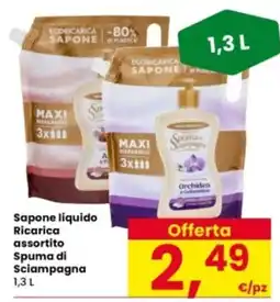 Interspar Sapone liquido Ricarica assortito Spuma di Sciampagna offerta
