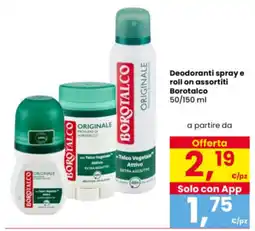 Interspar Deodoranti spray e roll on assortiti Borotalco offerta