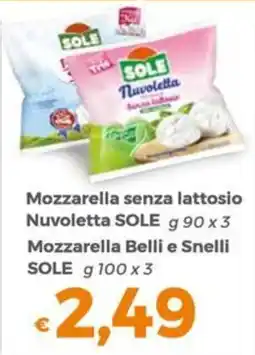 Tocal Mozzarella senza lattosio Nuvoletta SOLE offerta