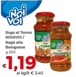 Tocal Sugo al Tonno NOI&VOI / Ragù alla Bolognese offerta
