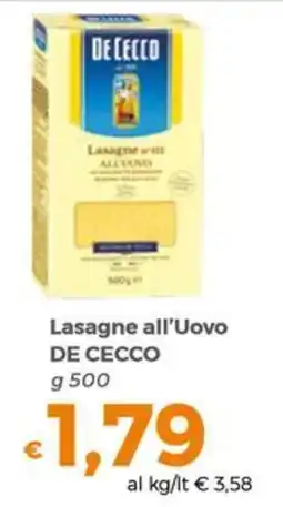 Tocal Lasagne all’Uovo DE CECCO offerta
