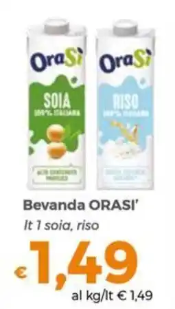 Tocal Beveranda ORASI' soia, riso offerta