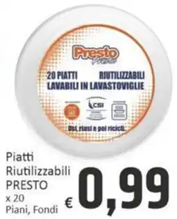 Paghi Poco Piatti Riutilizzabili PRESTO offerta