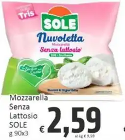 Paghi Poco Mozzarella senza lattosio SOLE offerta