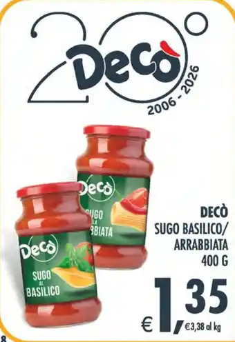 Deco Iperstore Decò Sugo al basilico offerta