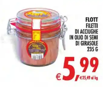Deco Iperstore Flott filetti di acciughe in olio di semi di girasole offerta