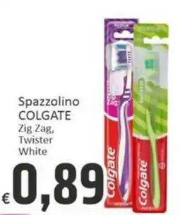 Paghi Poco Spazzolino Colgate Zig Zag, Twister White offerta