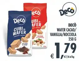 Deco Iperstore Decò wafer cacao/vaniglia/nocciola offerta