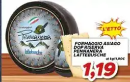 MA Supermercati Formaggio Asiago Dop Riserva Pennanera Lattebusche offerta