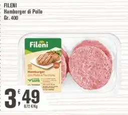 Conté Supermercati Fileni Hamburger con Pollo e Tacchino offerta