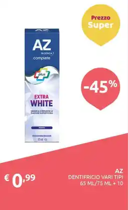 PiùMe AZ dentifricio extra white offerta