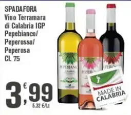 Conté Supermercati Spadafora Vino Terramara di Calabria IGP Pepebianco/Peperrosso offerta