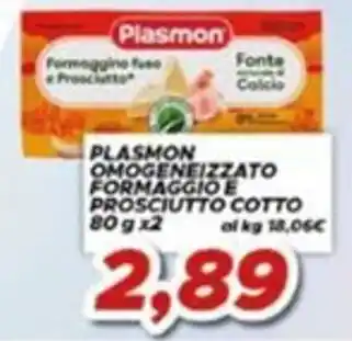 MA Supermercati Plasmon omogeneizzato formaggio e prosciutto cotto offerta