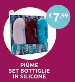 PiùMe Piùme set bottiglie in silicone offerta