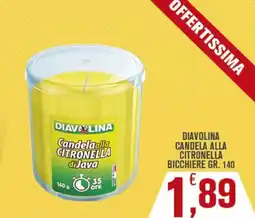 Conté Supermercati Diavolina candela alla citronella di java offerta