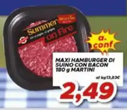 MA Supermercati Maxi hamburger di suino con bacon Martini offerta