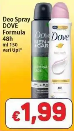 Sidis Deo Spray DOVE Formula offerta