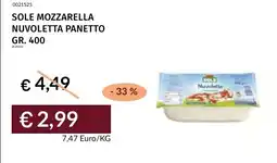 Prezzemolo e Vitale Sole mozzarella nuvoletta panetto offerta