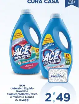 Bravo Casa ace detergente liquido lavatrice classico/colorati/talco e muschio bianco offerta