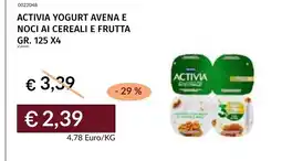 Prezzemolo e Vitale Activia yogurt avena e noci ai cereali e frutta offerta