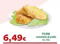 Supermercati Pasquale Prisco Fileni cotolette di pollo offerta