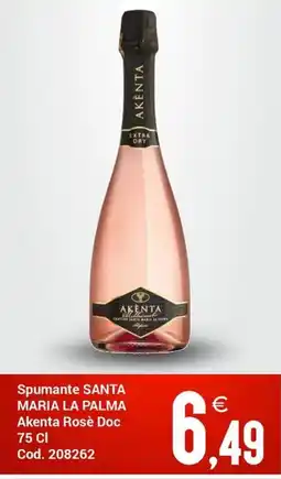 Centro Cash Spumante Santa Maria La Palma Akenta Rosè Doc offerta