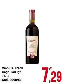 Centro Cash Vino CARPANTE Cagnulari Igt offerta