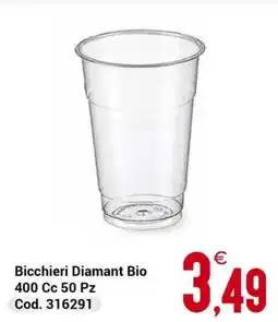 Centro Cash Bicchieri Diamant Bio offerta