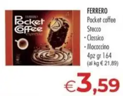 MerSi Supermercati Ferrero Pocket Coffee Stecco offerta