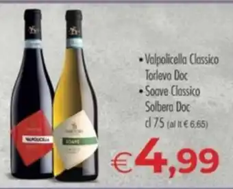 MerSi Supermercati Valpolicella Classico Torlevo Doc Soave Classico Solbera Doc offerta