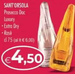 MerSi Supermercati Sant'Orsola Prosecco Doc Luxury Extra Dry Rosè offerta