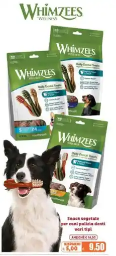 Elite Whimzees Wellness Snack vegetale per cani pulizia denti offerta