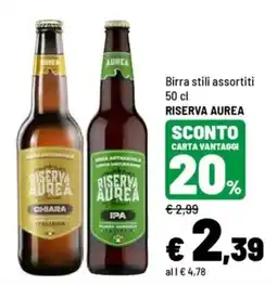 Iper La Grande Birra stili assortiti RISERVA AUREA offerta