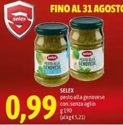 Madis Selex pesto alla genovese senza aglio offerta