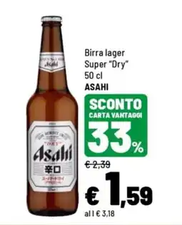 Iper La Grande Birra lager Super "Dry" Asahi offerta