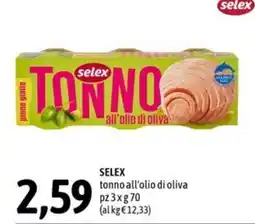 Madis Selex tonno all'olio di oliva offerta