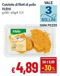 Galassia Cotolette di filetti di pollo Fileni offerta